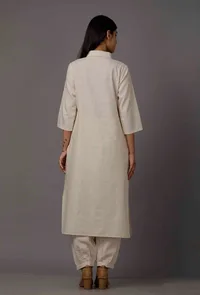 Irish Cream Pure Cotton Kurta image 4