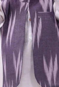 Purple Ikat Nehru Jacket image 5