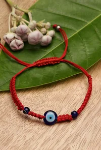 Adjustable Evil Eye Fabric Bracelet for Protection Against Negative Energy image 1