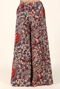 Red And Beige Kalamkari Cotton Palazzo image 3