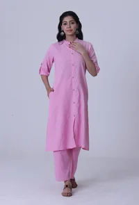 Pastel Violet Cotton Kurti image 2