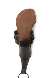 Chalk Grey Cruelty Free Leather Heels Sandals image 5