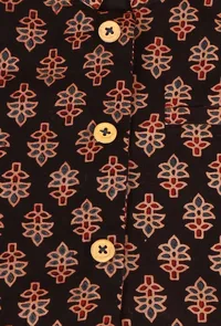 Evan Black Ajrakh Print Cotton Nehru Jacket image 4