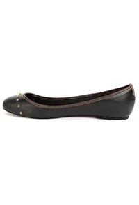 Black Beads Cruelty Free Leather Flat Ballerinas image 5