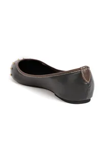 Black Beads Cruelty Free Leather Flat Ballerinas image 6