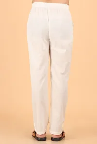 Tan Brown Cotton Mulmul Short Kurta & White Pant image 5