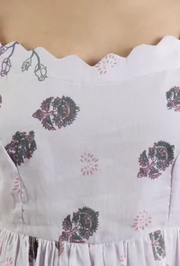 Hand Block Printed Cotton Midi Dress with Spaghetti Straps image 5