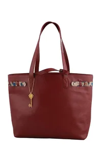 Maroon Kalamkari Tote Bag image 2