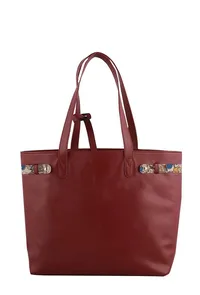 Maroon Kalamkari Tote Bag image 4