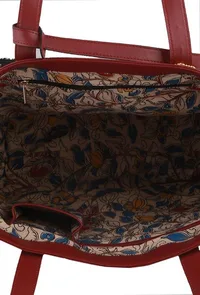 Maroon Kalamkari Tote Bag image 5