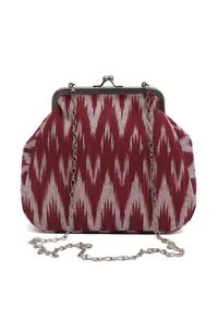 Scarlet Red Ikat Clutch Bag image 2