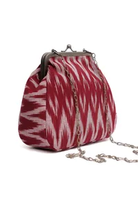 Scarlet Red Ikat Clutch Bag image 3