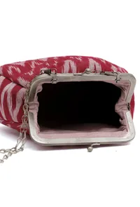 Scarlet Red Ikat Clutch Bag image 5