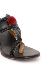 Onyx Black Brocade Kolhapuri Inspired image 6