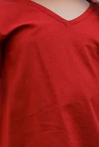 Snow Red And Off White Cotton Dress image 4