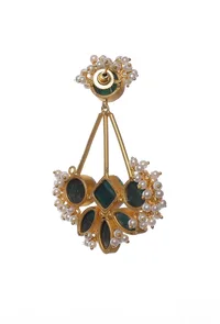 Steal Blue Stone Pearl Earrings image 4