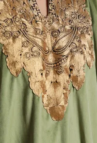 Set Of 3 Olivine Aari Embroidered Kashmiri Phiran-Free Size image 6