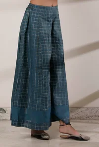 Blue Chanderi Silk Palazzo image 2