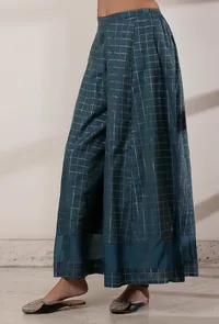 Blue Chanderi Silk Palazzo image 3