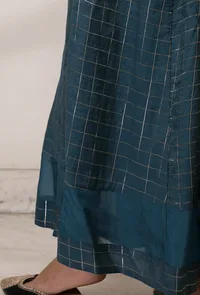 Blue Chanderi Silk Palazzo image 5