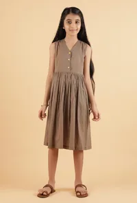Weathered Woodland Brown Mulmul Dress image 1