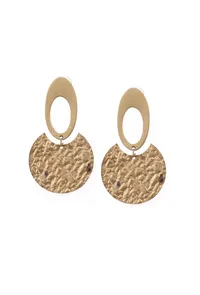 Half Moon Layer Brass Earrings image 3