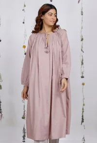Orchid Pink Flared Cotton Khaadi Kurta image 2