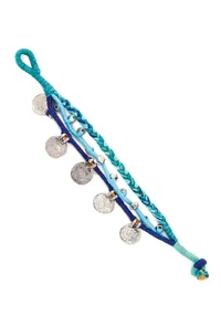 Set of 2: Blue Threaded German Silver Anklet image 5
