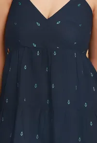 Oxford Blue Flared  And Tier Sleeveless Slip Woven Dress image 5