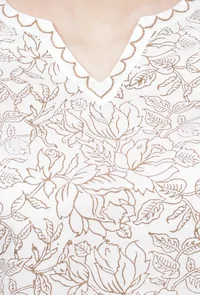 Muse Brown Floral Hand Block Printed Cotton Short Kurta image 5