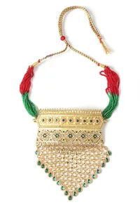 Rajwadi Emerald Beaded Choker Set image 2
