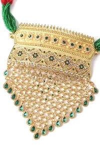 Rajwadi Emerald Beaded Choker Set image 3