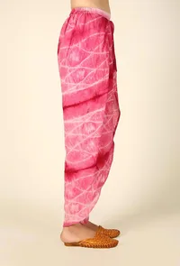 Pink & White clamp dyed dhoti image 3