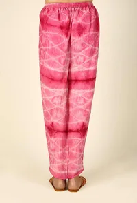Pink & White clamp dyed dhoti image 4