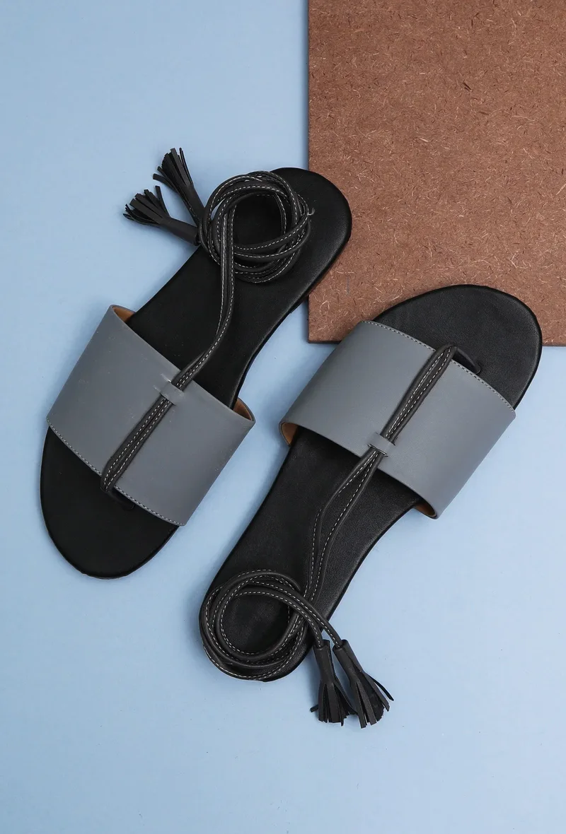 Madame Cherry Black Cruelty Free Leather Sandals