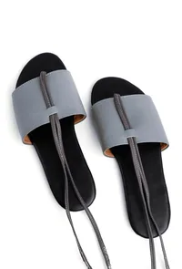 Madame Cherry Black Cruelty Free Leather Sandals image 2