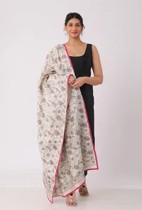 Lekha hand embriodered kantha silk dupatta image 1