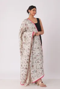Lekha hand embriodered kantha silk dupatta image 2