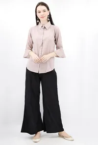 Lilac Button Down Shirt In Cotton Slub image 2