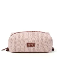 Frost White Sleek Rafia Weave Pouch Bag image 2