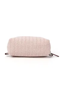 Frost White Sleek Rafia Weave Pouch Bag image 3