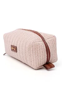 Frost White Sleek Rafia Weave Pouch Bag image 4