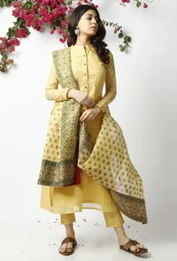 The Subtle Yellow Kota Dupatta image 1