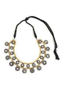 Zeenat Royale Oxidised Coin Necklace Set image 2