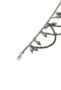 Set of 2: Antique Silver-Plated brass Chain Anklets With Bells image 3