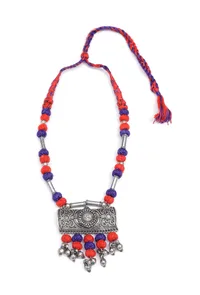 Narangi Orange and Purple Tribal Necklace image 2