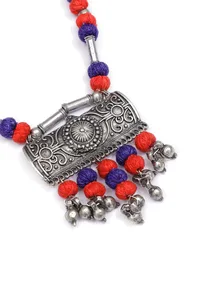Narangi Orange and Purple Tribal Necklace image 3