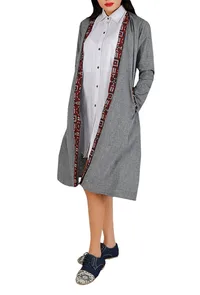 Grey Cotton Ajrakh Overlay image 1