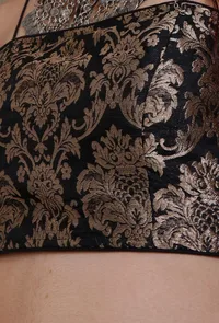 Black Banarasi Jacquard Crop Top image 4