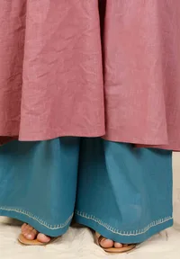 Set of 2: Gulabi Kurta and Asmani Pallazos image 5